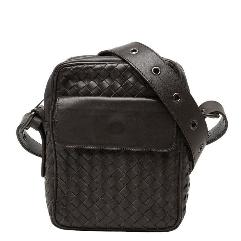 Bottega Veneta Intrecciato Shoulder Bag Brown
